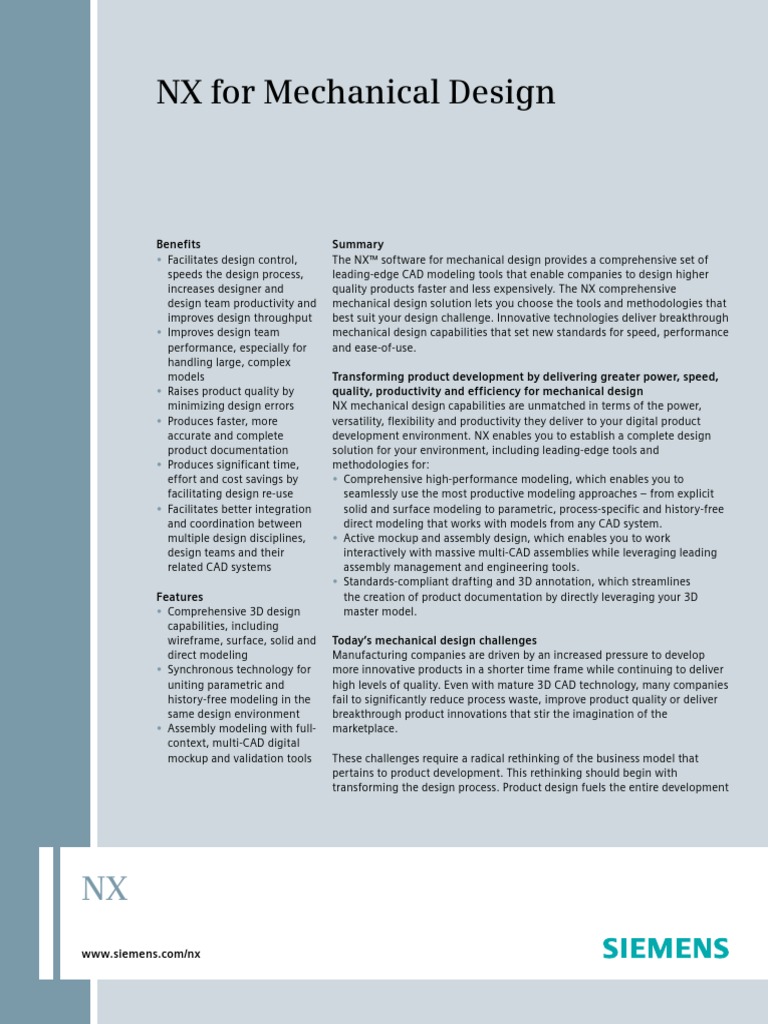 NX For Mechanical Design | PDF | Computer Aided Design | Simulation