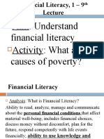 Aim: Understand Financial Literacy Activity: What Are Causes of Poverty?