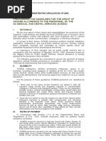 Hazard Allowance - Administrative Circular 57-2004 - November 11, 2004 - CJ Davide JR