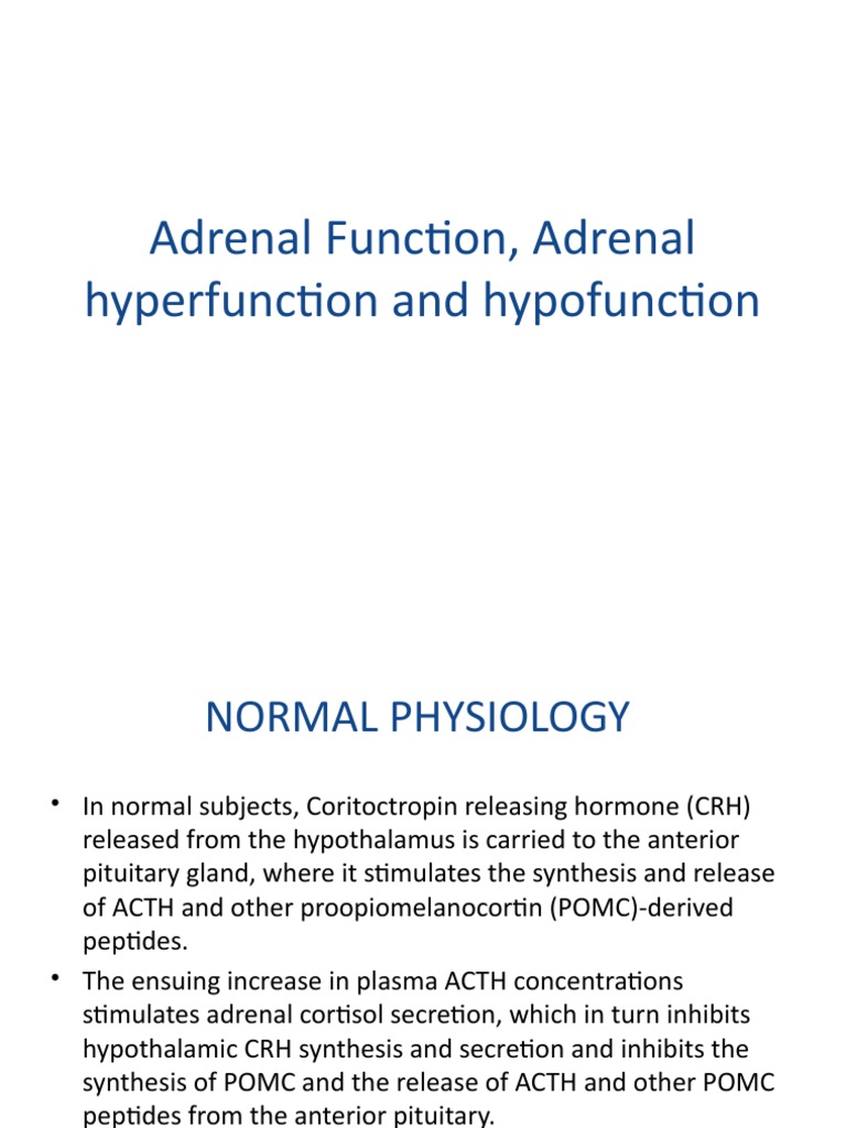 Adrenal Function and Disorders | PDF | Adrenocorticotropic Hormone ...
