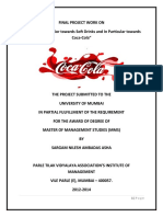 Consumer Behavior Towards Soft Drinks and in Particular Towards Coca-Cola - 213991154