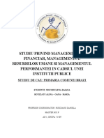 STUDIU PRIVIND MANAGEMENTUL FINANCIAR, MANAGEMENTUL RESURSELOR UMANE SI MANAGEMENTUL PERFORMANTEI IN CADRUL UNEI INSTITUTII PUBLICE