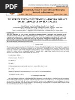 FinalPaperTO VERIFY THE MOMENTUM EQUATION BY IMPACT OF JET APPRATUS ON FLAT PLATE 191283