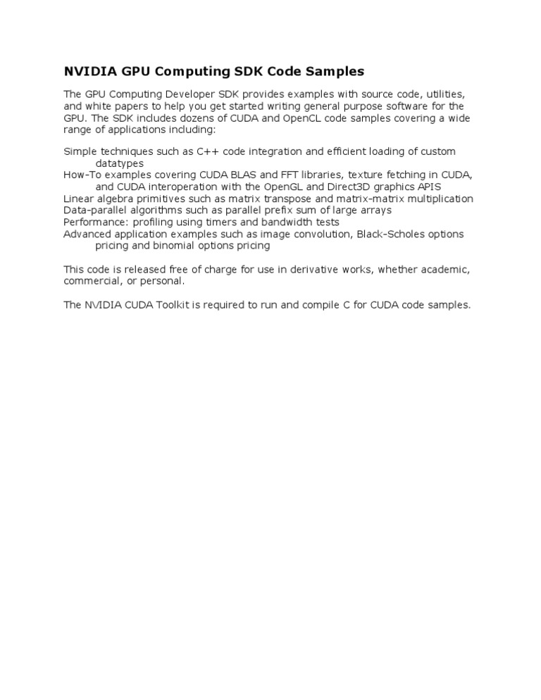 GPU COMPUTING SDK Description | PDF | Graphics Processing Unit ...