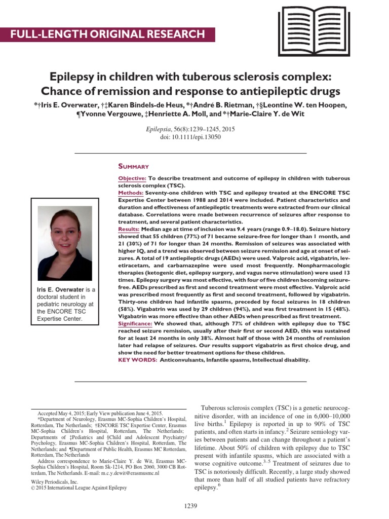 Epilepsy in Tubero Sclerosis Complex | PDF | Epilepsy | Ketogenic Diet