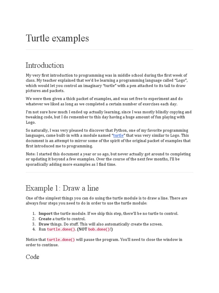 Turtle Examples Python | Download Free PDF | Computer Science | Computing