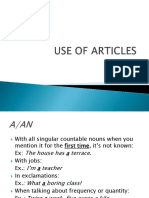 Use of Articles