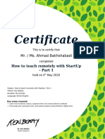 Certificate: Mr. / Ms. Ahmad Bakhshabadi