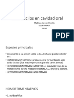Lactobacilos en Cavidad Oral: MG Diana Cavero ZEGARRA Odontologia 2020-1