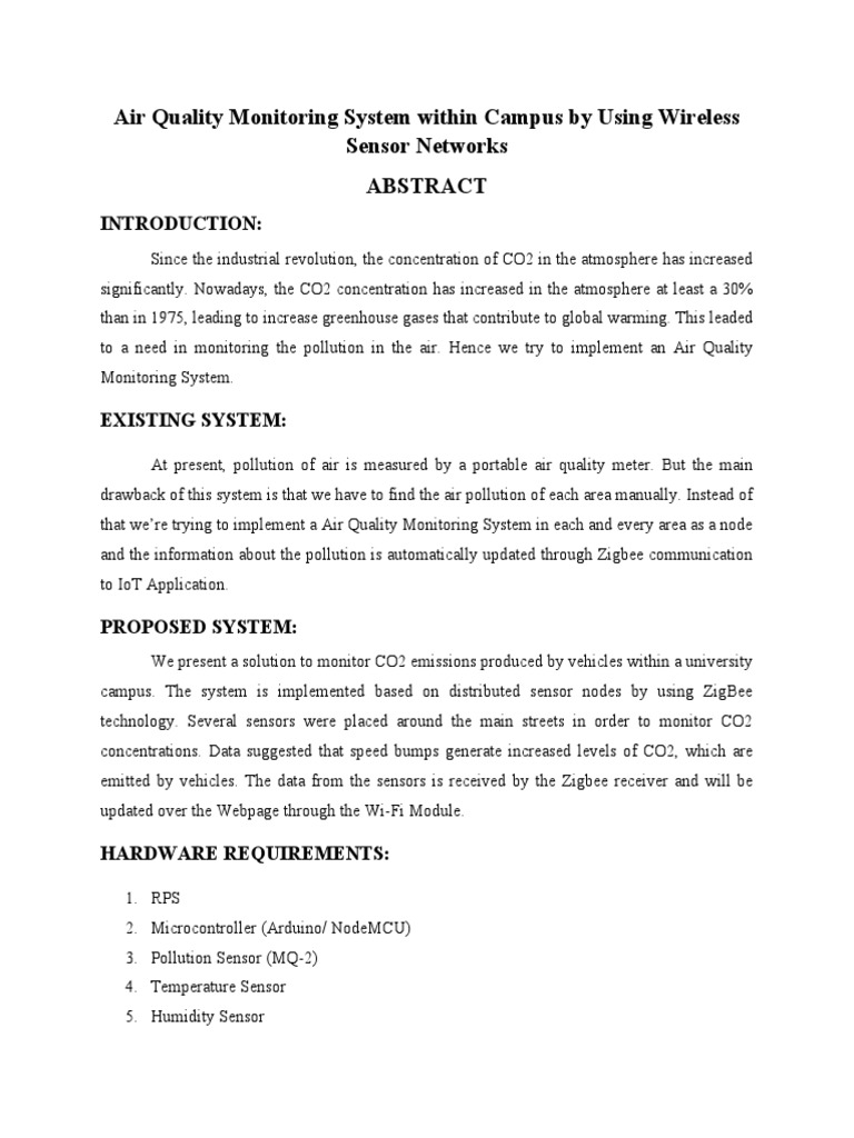 Campus Air Quality Monitoring System | PDF | Business