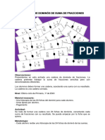 Cadenas de Dominós de Suma de Fracciones: Observaciones