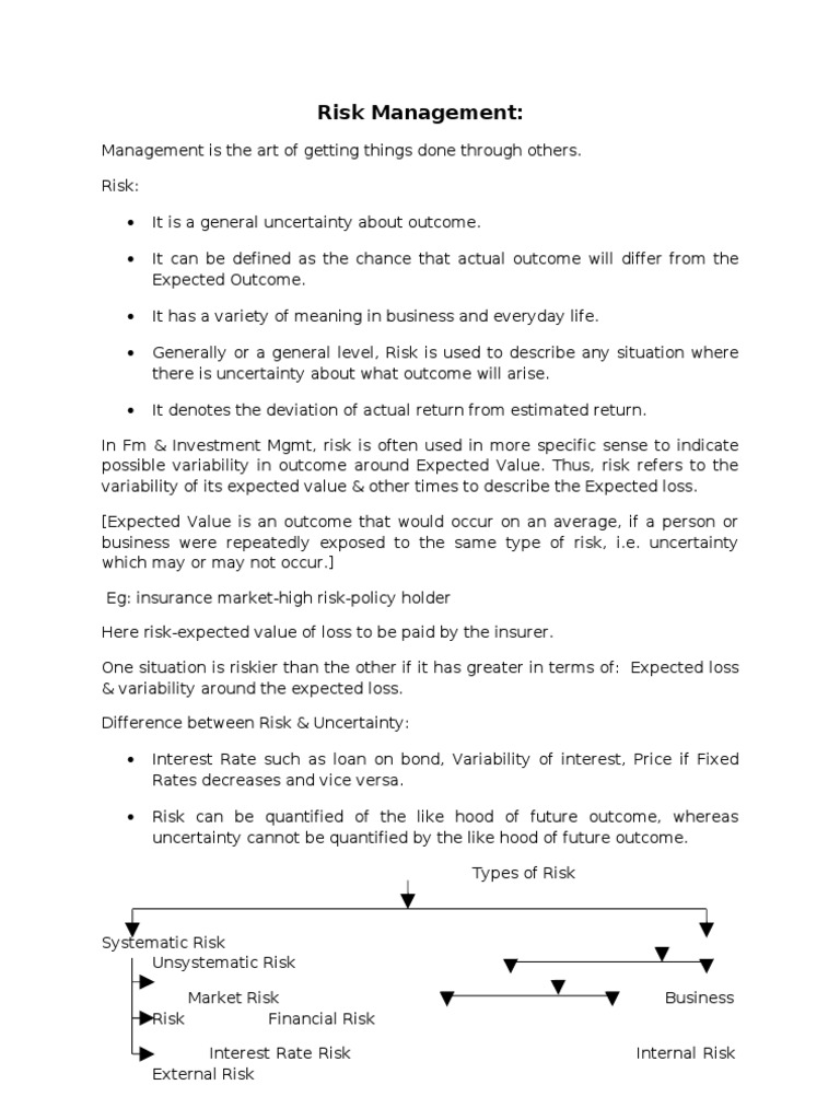 Risk Management | PDF | Insurance | Risk