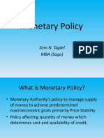 Monetary Policy: Som N. Sigdel MBA (Saga)