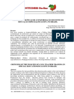 Crítica às políticas de formação docente em Educação Especial