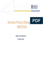 Business Process Management INMT5504: Week 1 Introduction DR Nick Letch