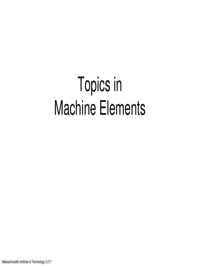 MIT 2.017 Machine Elements Overview | PDF | Gear | Bending