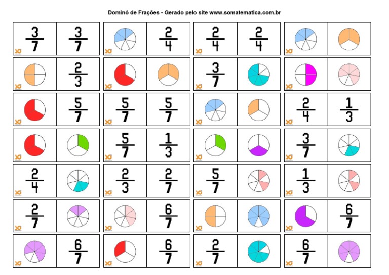QI Tambaú - Fundamental II: Dominó das Frações - Matemática - 6º