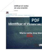 Cómo Identificar El Verbo Principal en Una Oración