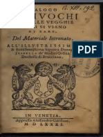 Bargagli, Girolamo - Dialogo De' Giuochi Che Nelle Vegghie Sanesi Si Usano Di Fare - Venecia, 1581