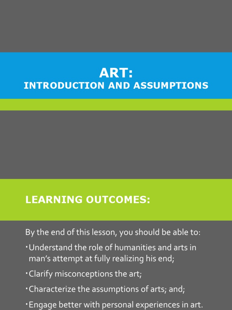 1.1 Intro To Art-Assumptions | PDF | Psychological Concepts | Paintings