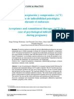 Terapia de Aceptación y Compromiso (ACT) en Un Caso de Inflexibilidad Psicológica Durante El Embarazo