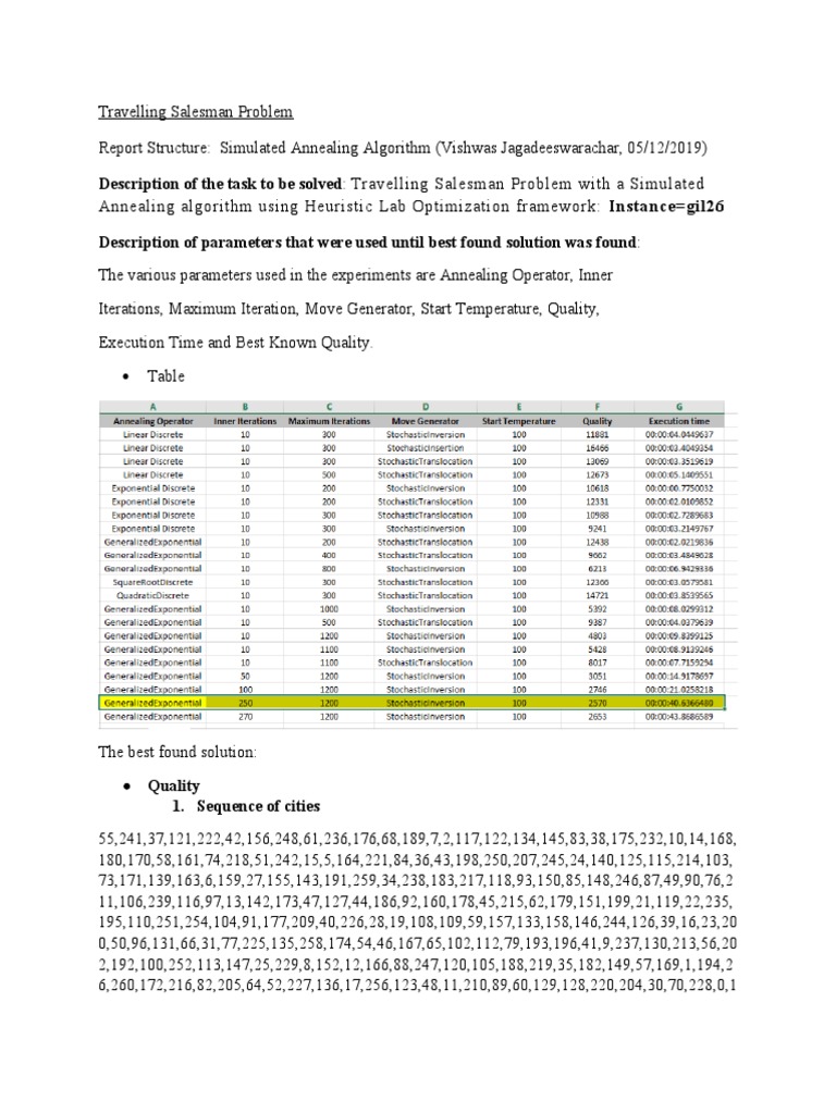 Solving TSP with Simulated Annealing | PDF | Mathematical Optimization ...