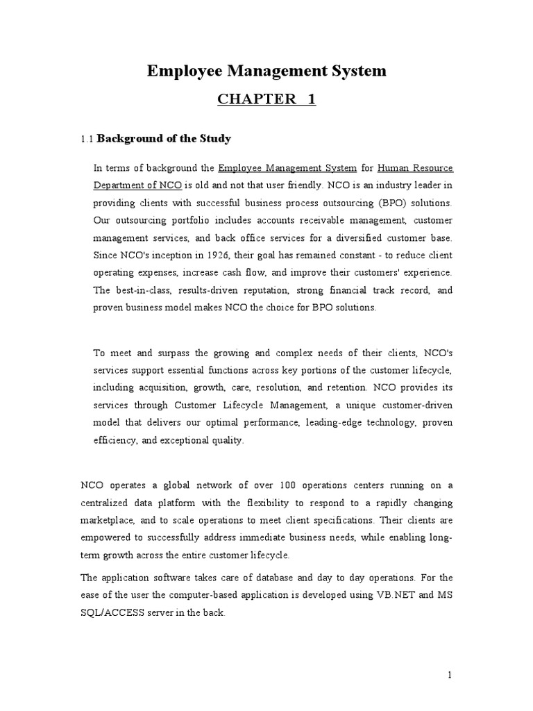 NCO Employee Management System Overview | PDF | Active Server Pages ...