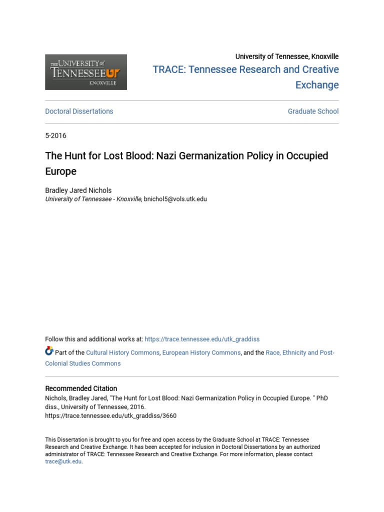 The Hunt For Lost Blood Nazi Germanization Policy In Occupied Eu