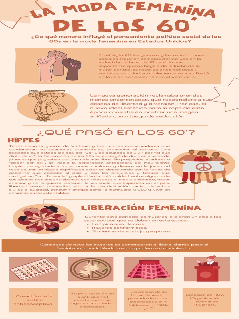 Moda femenina en los años 60: revolución y libertad | PDF | Hippie | Moda