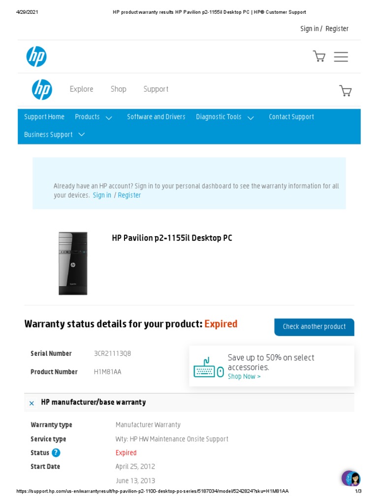 HP Customer Support Product Warranty Results Download Free PDF
