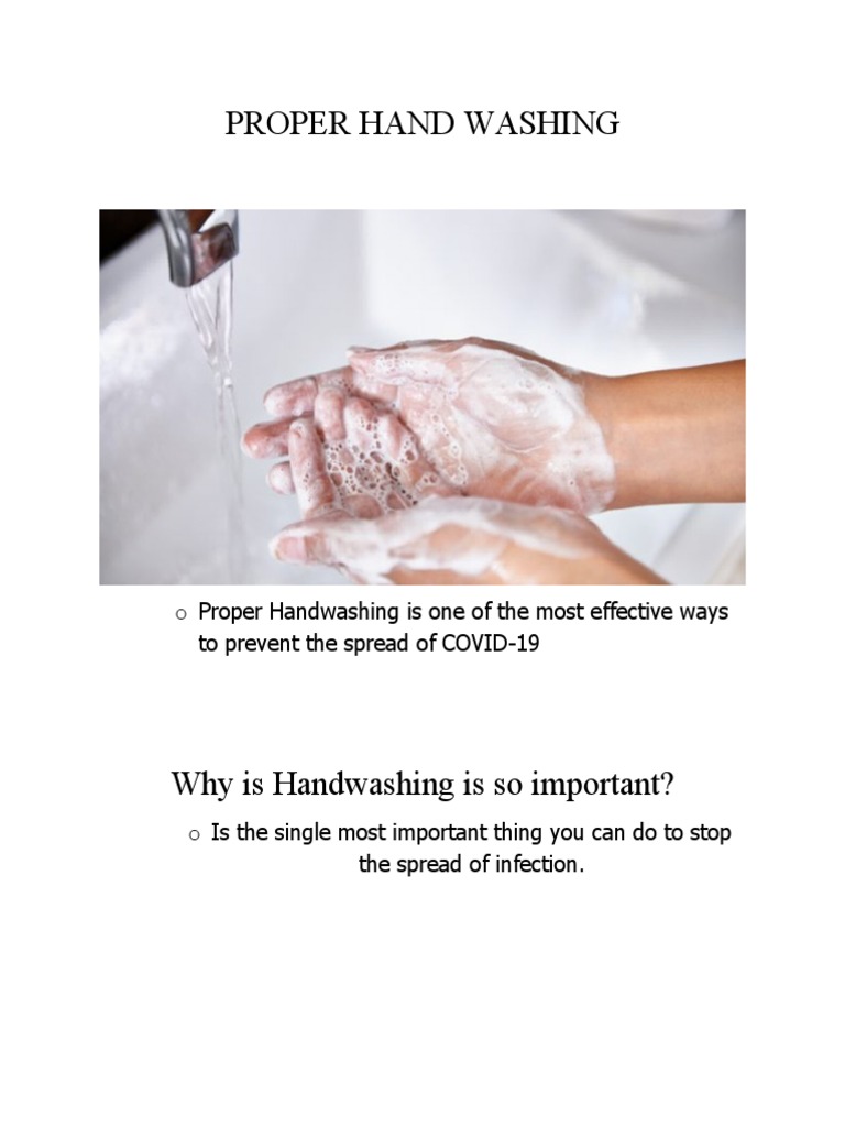 Importance of Proper Handwashing | PDF | Wellness | Science & Mathematics
