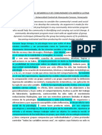 Psicologia Social y El Desarrollo de Comunidades en América Latina