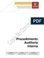 Procedimiento para Auditoria Interna