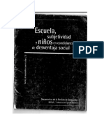 Escuela, Subjetividad y Niños en Condiciones de Desventaja Social