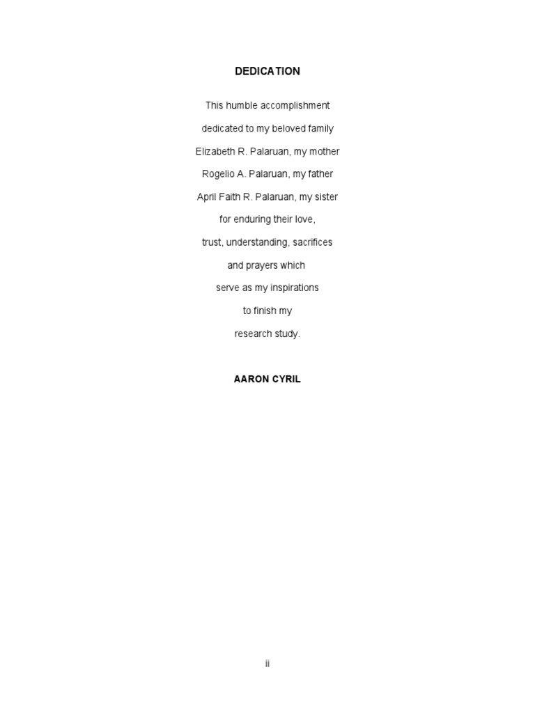 Dedication to My Family | PDF | Wellness