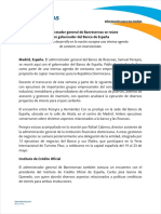 Nota Administrador General de Banreservas Se Reúne Con Gobernador Del Banco de España