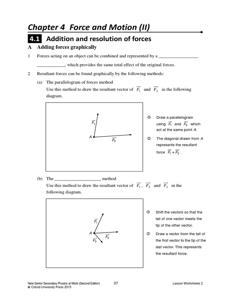Chapter 4 Force and Motion (II) : Addition and Resolution of Forces ...