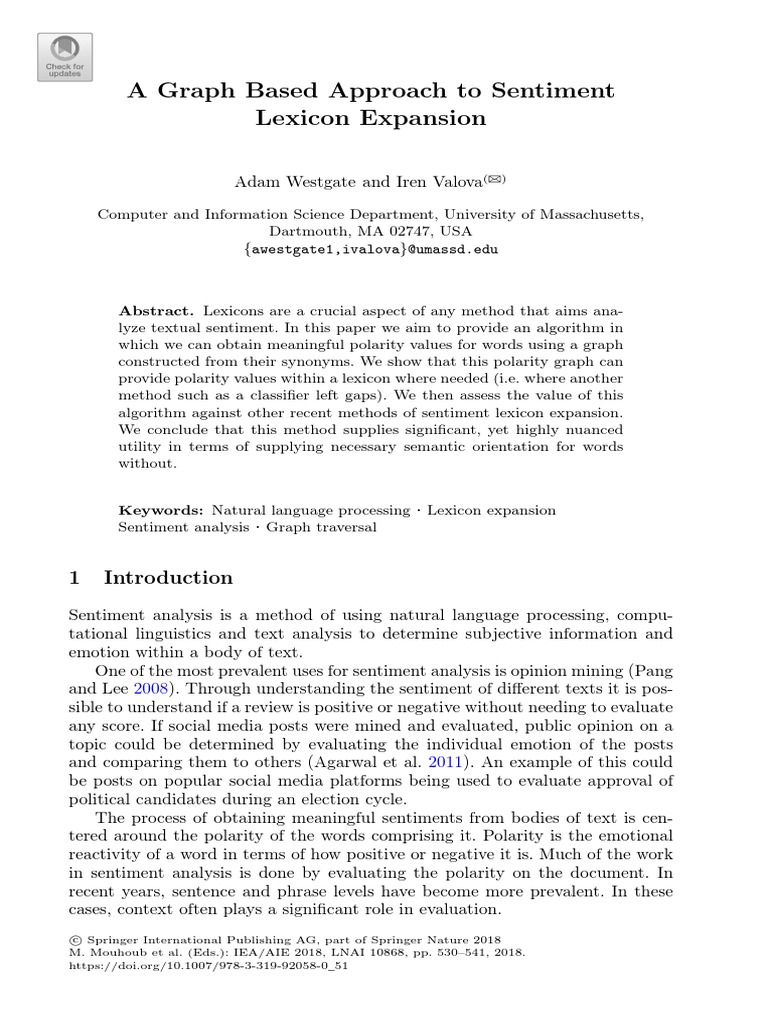 A Graph Based Approach To Sentiment Lexicon Expansion | PDF ...