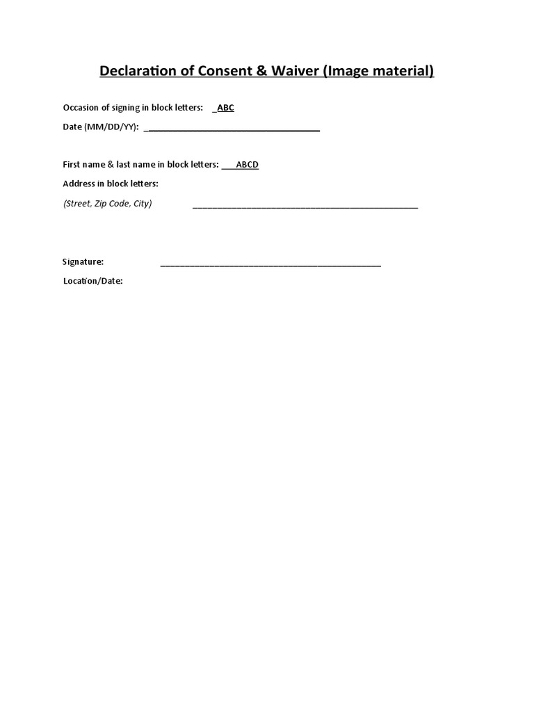 Declaration of Consent PDF