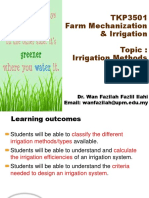TKP3501 Farm Mechanization & Irrigation Topic: Irrigation Methods