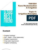 TKP3501 Farm Mechanization & Irrigation Topic 9: Irrigation Principles