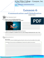 Lesson 6: Communication and Globalization