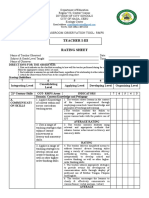 Teacher I-Iii: Classroom Observation Tool-Rmps