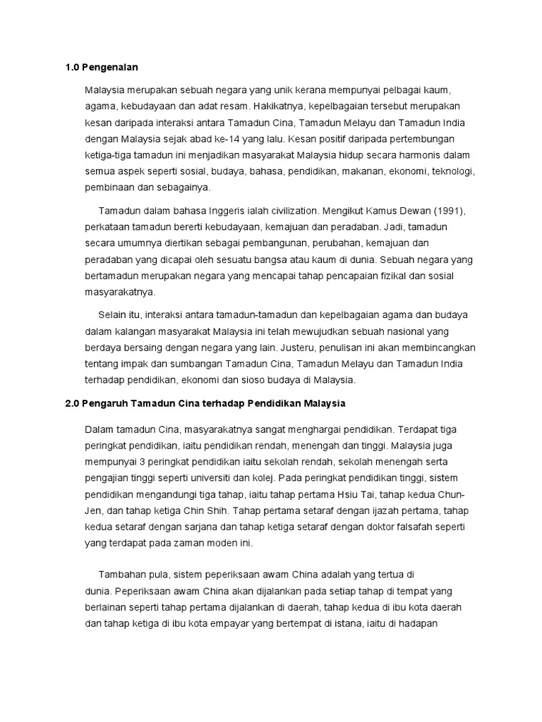 MPU 3052 Pengaruh Tamadun-Tamadun Terhadap Malaysia  PDF