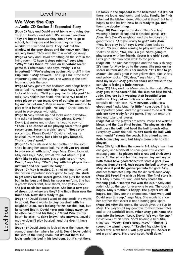 Level Four We Won The Cup PDF Association Football Sports