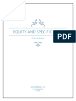 Equity and Specific Relif: Final Examination