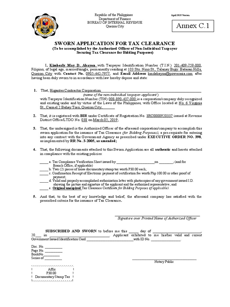 Annex C.1 | PDF | Identity Document | Payments