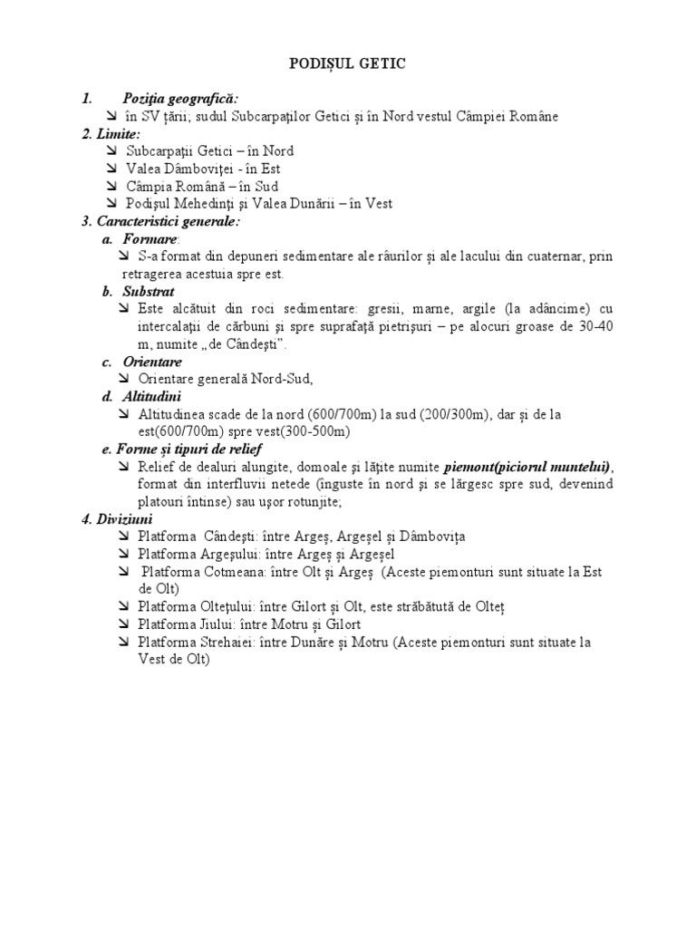 Podisul Getic | PDF