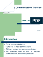 Mass Communication Theories: ICOM 110: March-June