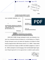 B & B ADVISORY SVC v. BOMBARDIER AEROSPACE, Et Al Memo W. Thacker